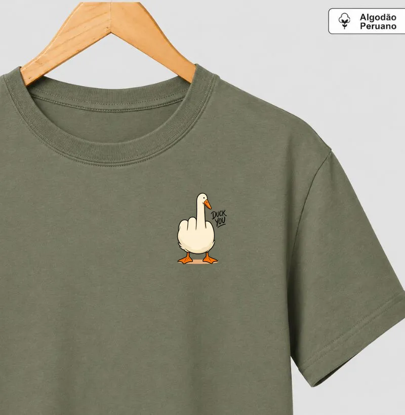 DUCK YOU MINIMALISTA - Camiseta Algodão Peruano
