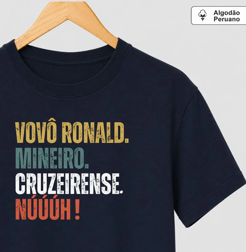 Personalizada Vovô Ronald - Camiseta Algodão Peruano