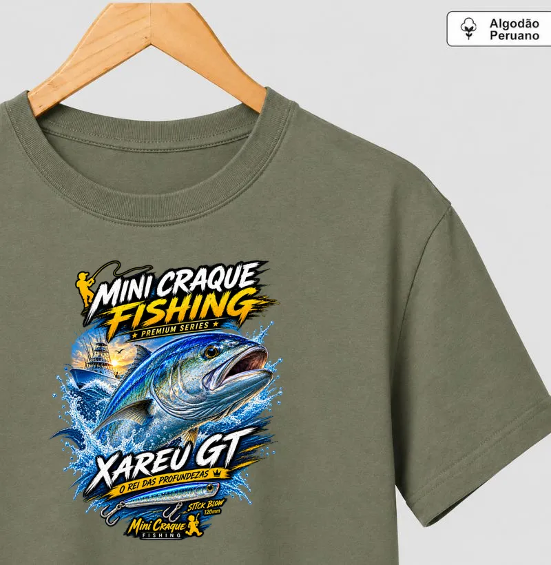 Minicraque Fishing - Xareu GT - Camiseta Algodão Peruano
