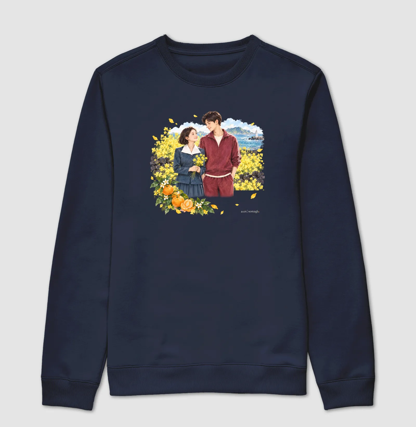 Moletom Entre Tangerinas e Primaveras | Camiseta Dorama em Aquarela - Imagem 5