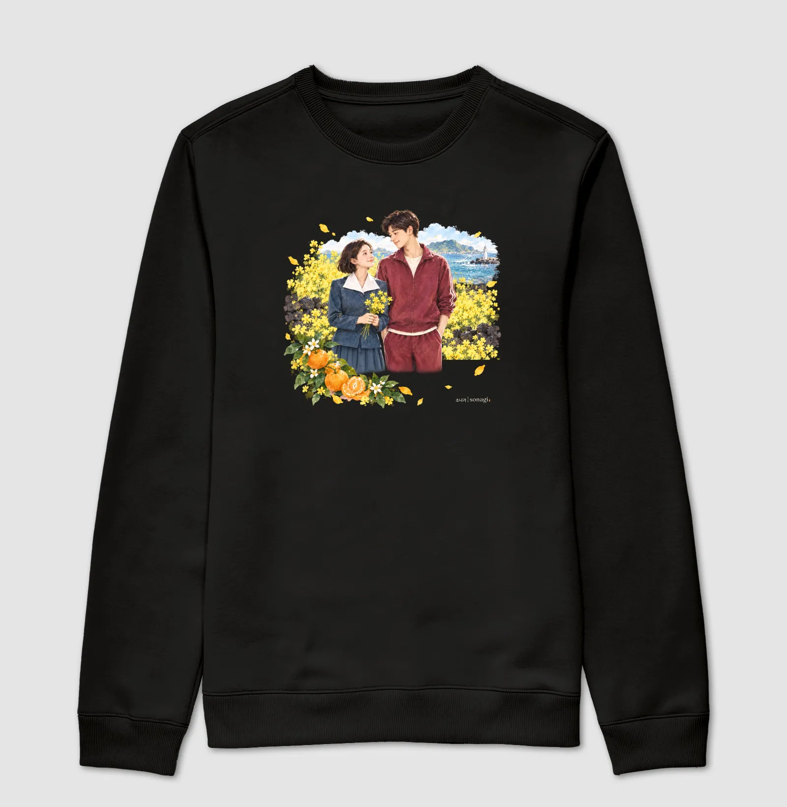 Moletom Entre Tangerinas e Primaveras | Camiseta Dorama em Aquarela - Imagem 4