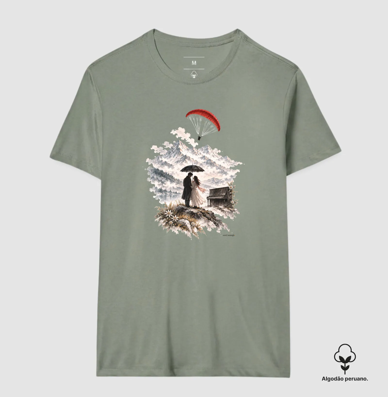 Camiseta Premium - Piano, parapente e Suiça - 3 - Imagem 3
