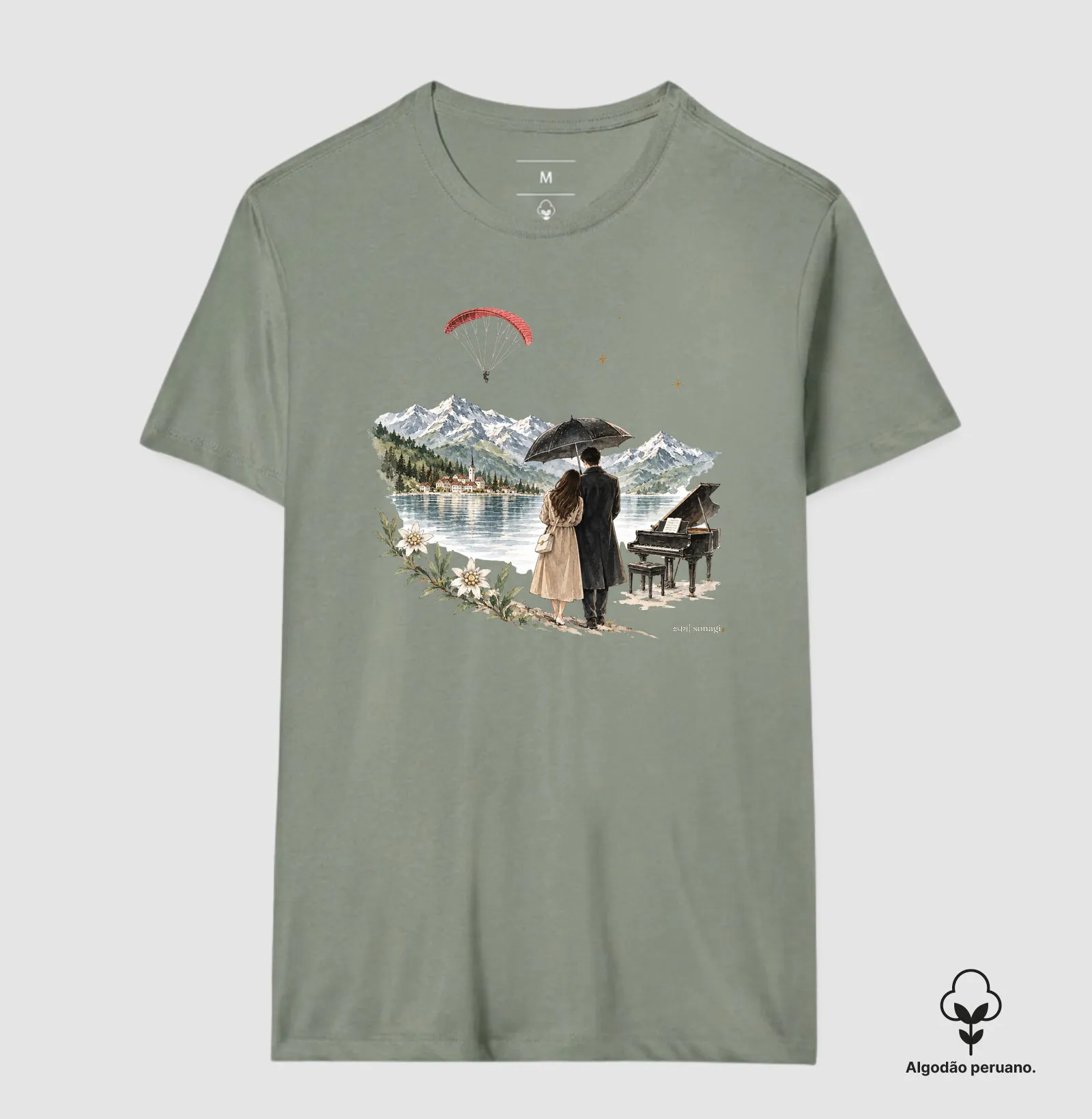Camiseta Premium - Dorama - Piano, Suiça, parapente - Imagem 10