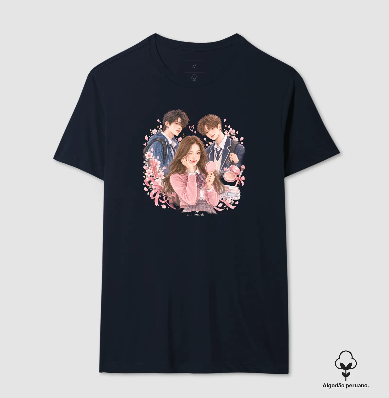 Camiseta Premium Beleza | Romance Escolar em Aquarela - Imagem 5