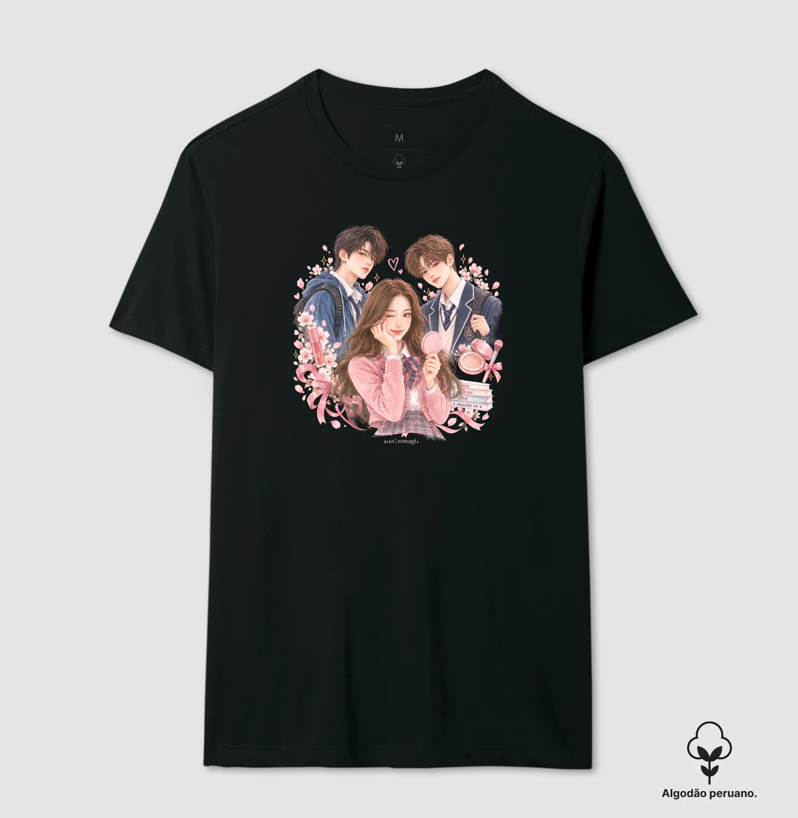 Camiseta Premium Beleza | Romance Escolar em Aquarela - Imagem 2