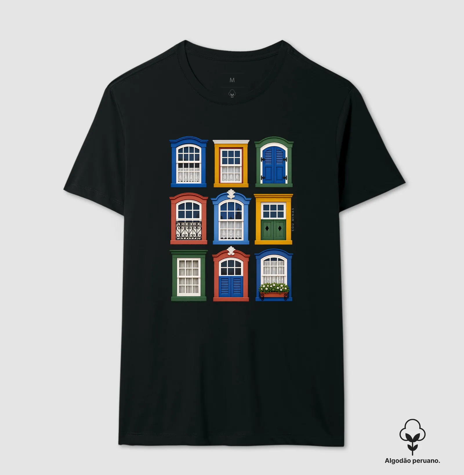 Camiseta Janelas de Minas | Arquitetura Colonial | Charme das Gerais - Algodão Peruano - Imagem 5