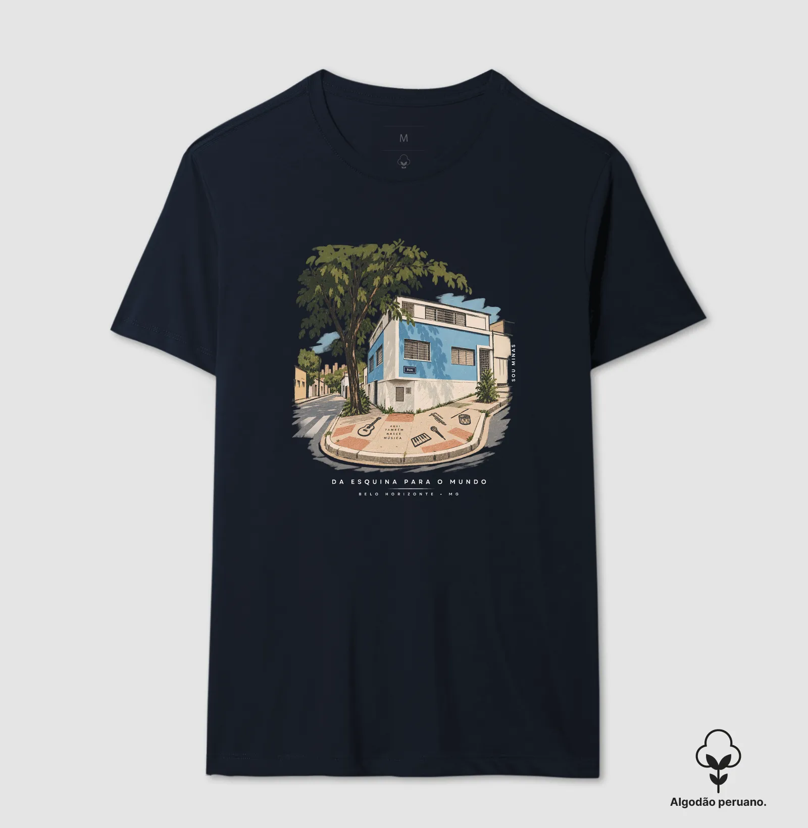 Camiseta Da Esquina Pro Mundo | Música de Minas | Memória das Gerais - Algodão Peruano - Imagem 7