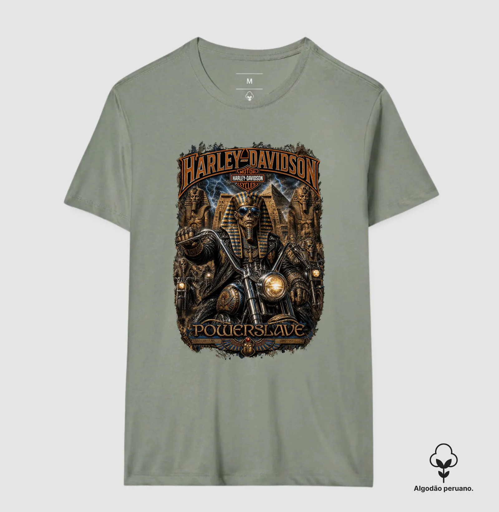 Supreme Harley Davidson Powerslave (tecido algodão peruano) - Imagem 8