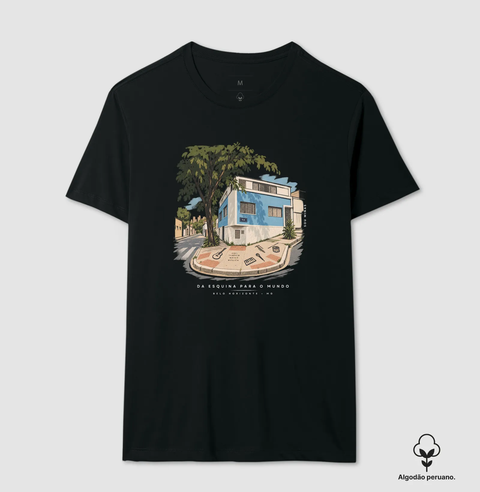 Camiseta Da Esquina Pro Mundo | Música de Minas | Memória das Gerais - Algodão Peruano - Imagem 5