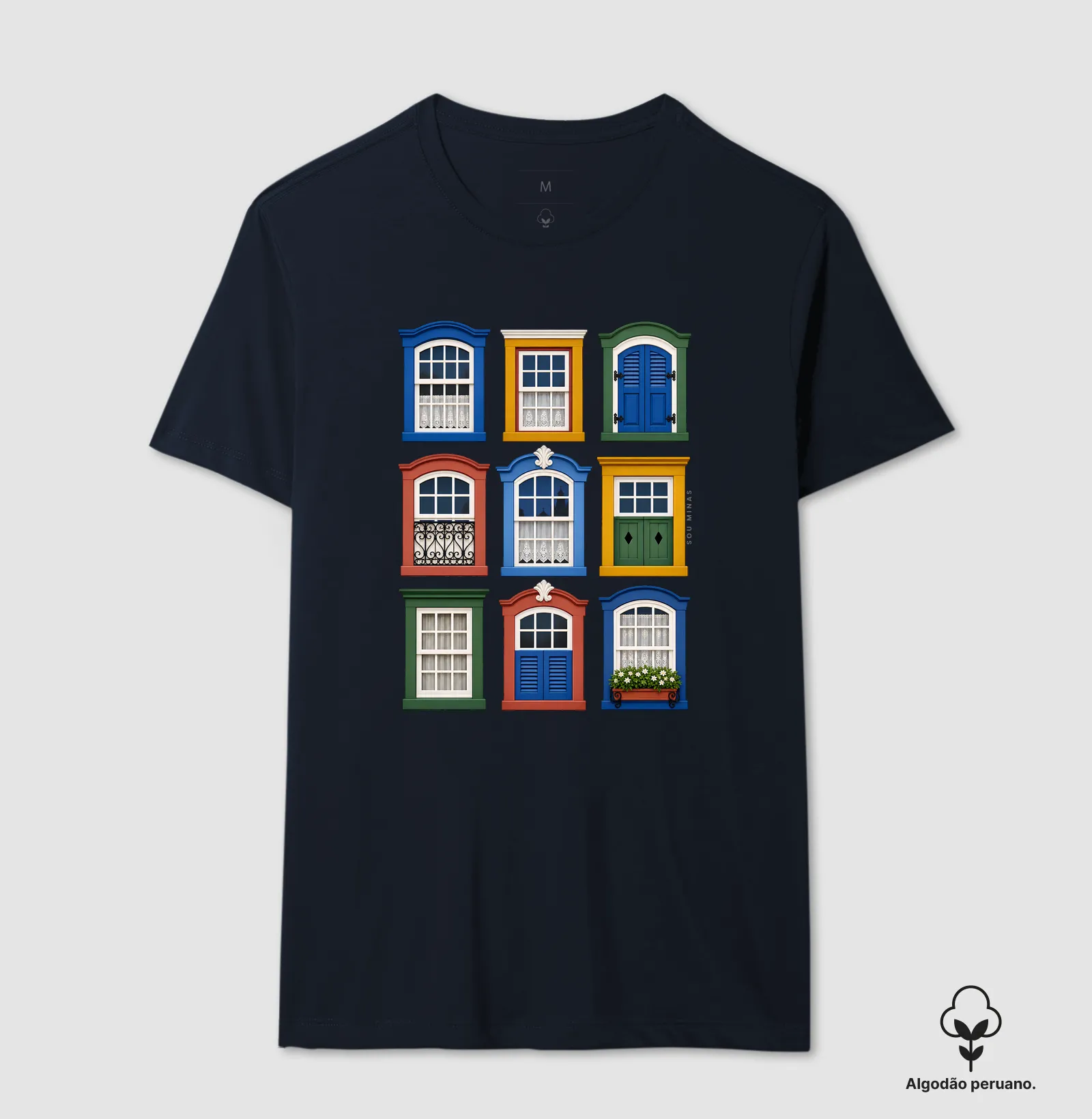 Camiseta Janelas de Minas | Arquitetura Colonial | Charme das Gerais - Algodão Peruano - Imagem 4