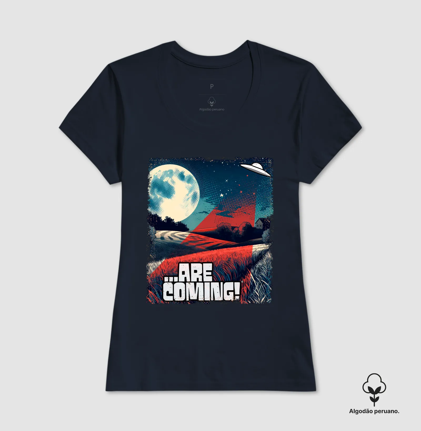Camiseta Algodão Peruano - UFO Abduções em Fazendas - Imagem 7