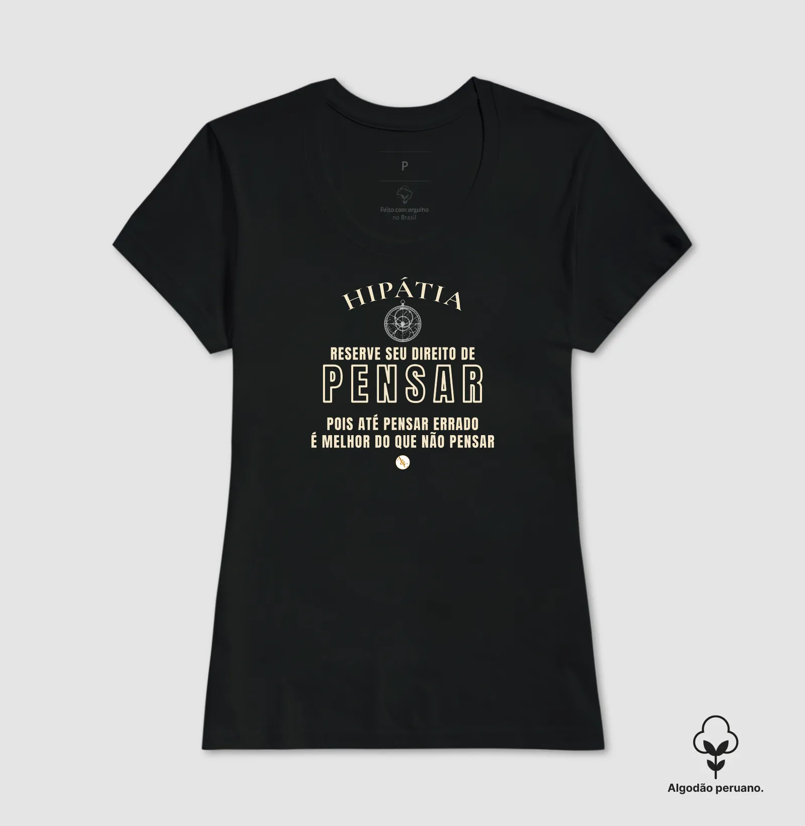 Camiseta Tipográfica Hipátia | Direito de Pensar - Imagem 7