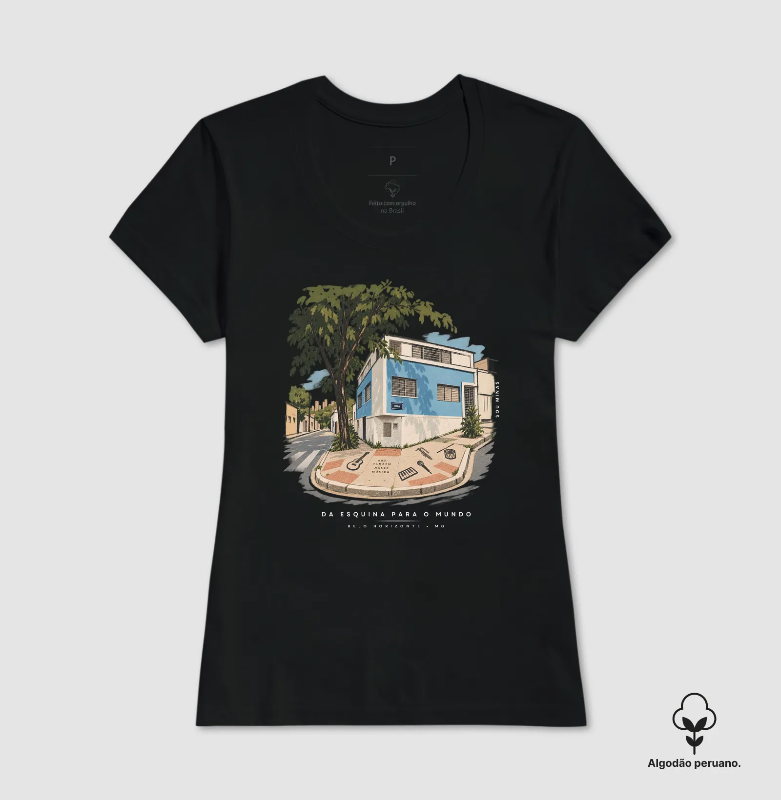 Camiseta Da Esquina Pro Mundo | Música de Minas | Memória das Gerais - Algodão Peruano - Imagem 6
