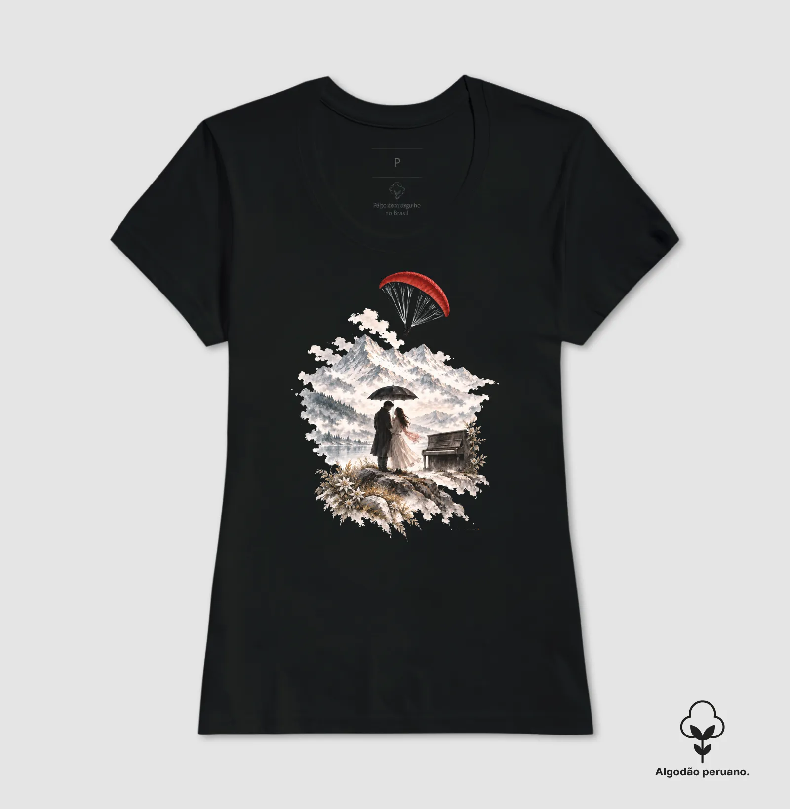 Camiseta Premium - Piano, parapente e Suiça - 3 - Imagem 5