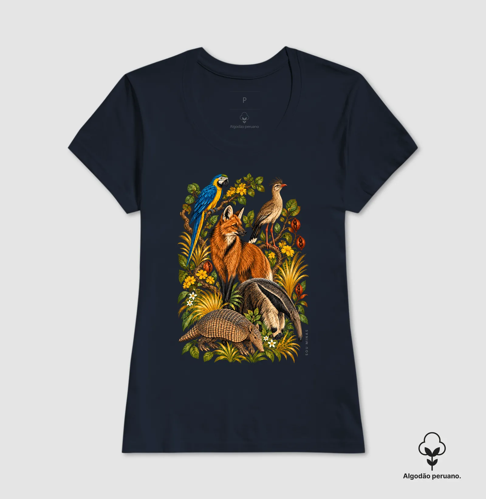 Camiseta Fauna de Minas | Animais do Cerrado | Natureza das Gerais - Algodão Peruano - Imagem 7