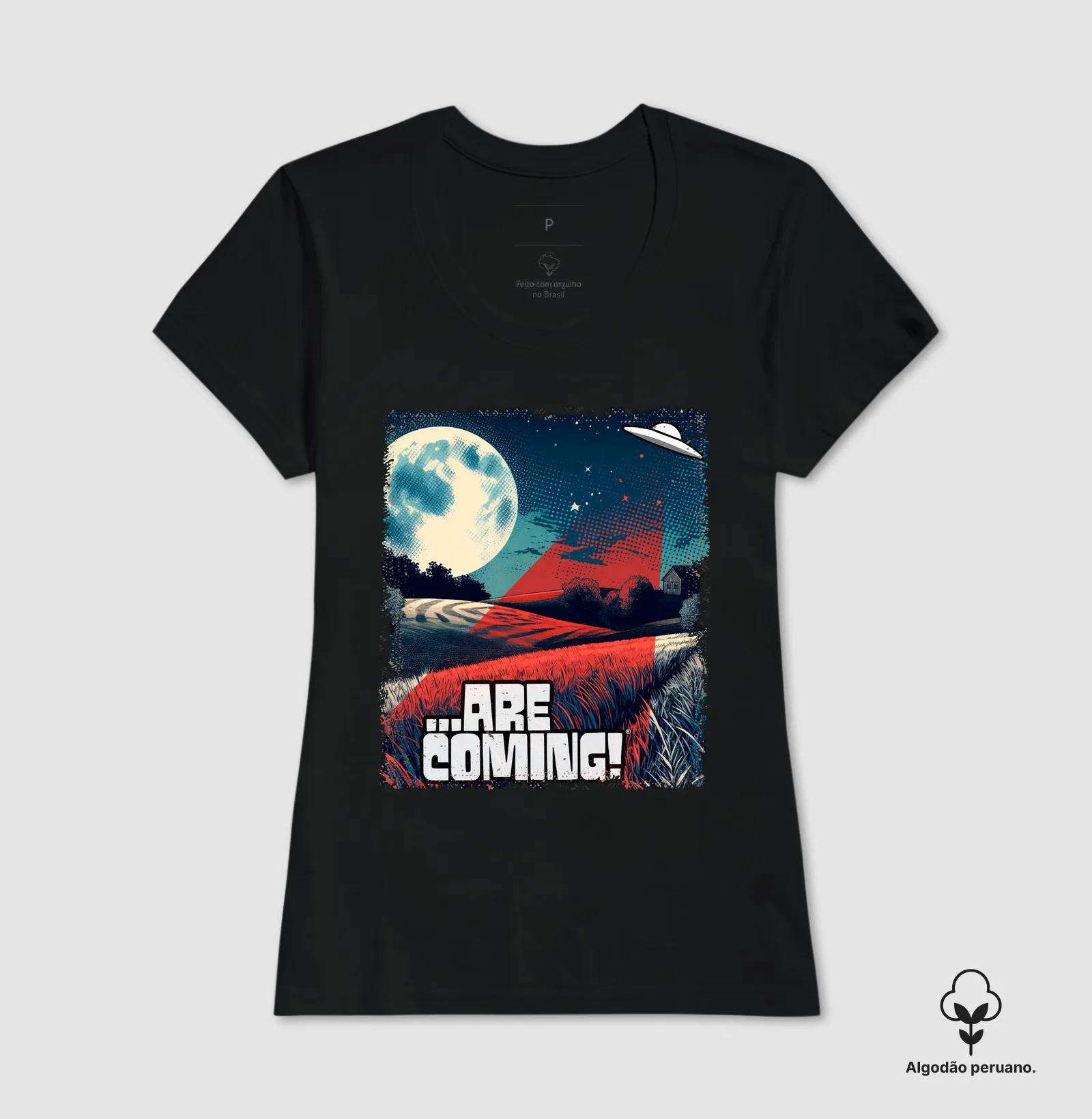 Camiseta Algodão Peruano - UFO Abduções em Fazendas - Imagem 4