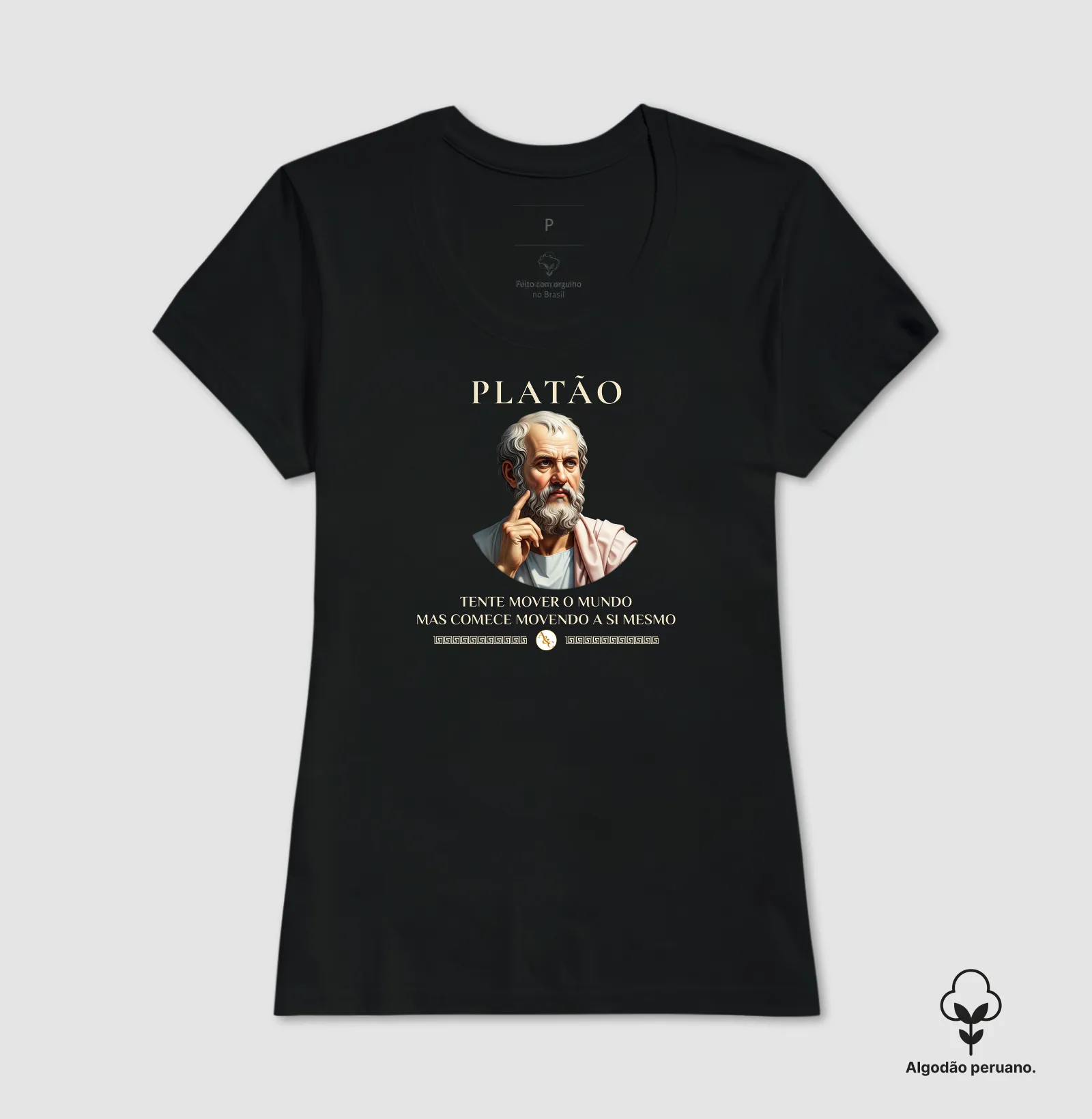 Camiseta O Primeiro Movimento - Platão | Estampa Filosófica Exclusiva - Imagem 2