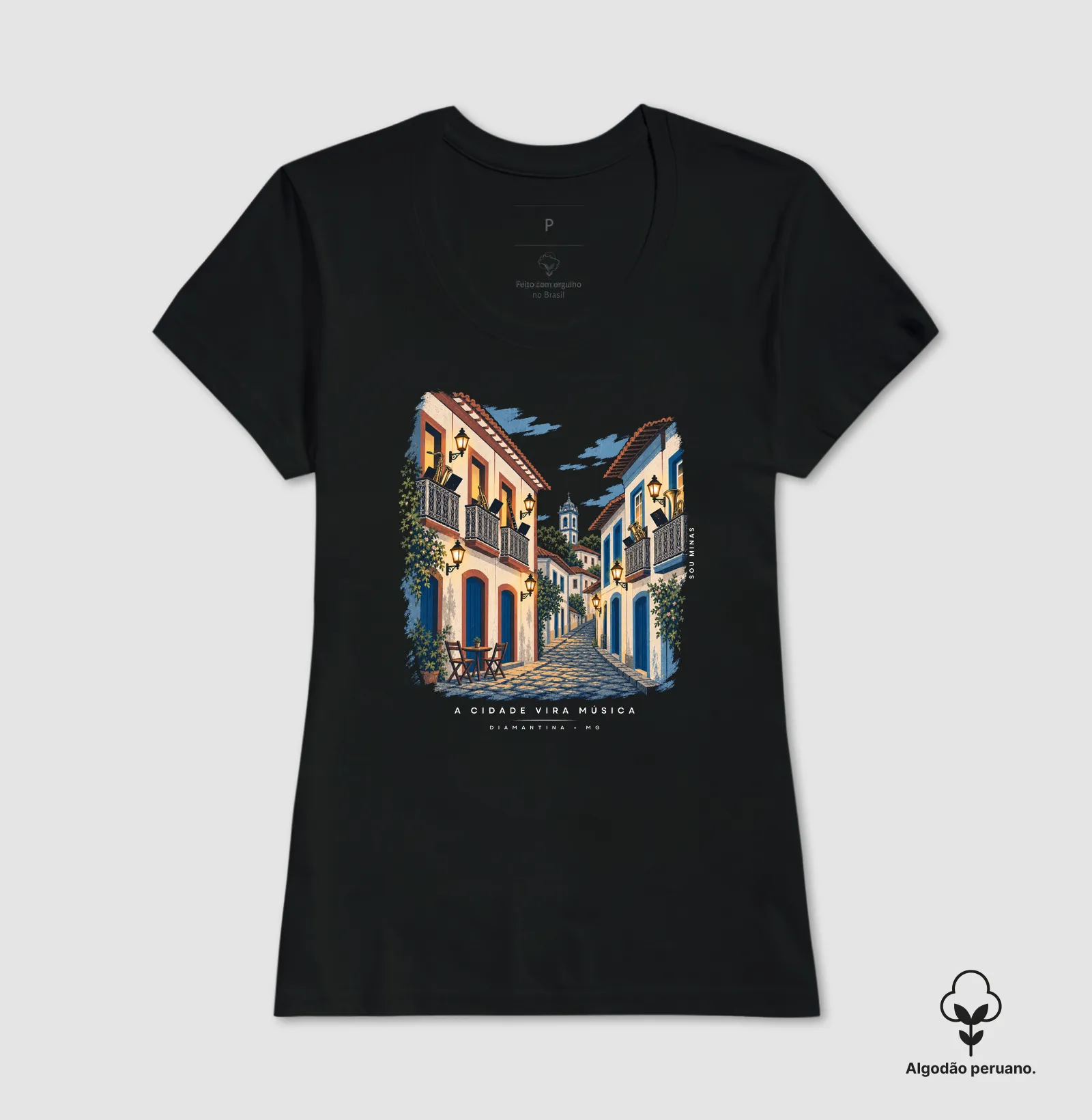 Camiseta A Cidade Vira Música | Diamantina MG | Música das Gerais - Algodão Peruano - Imagem 6