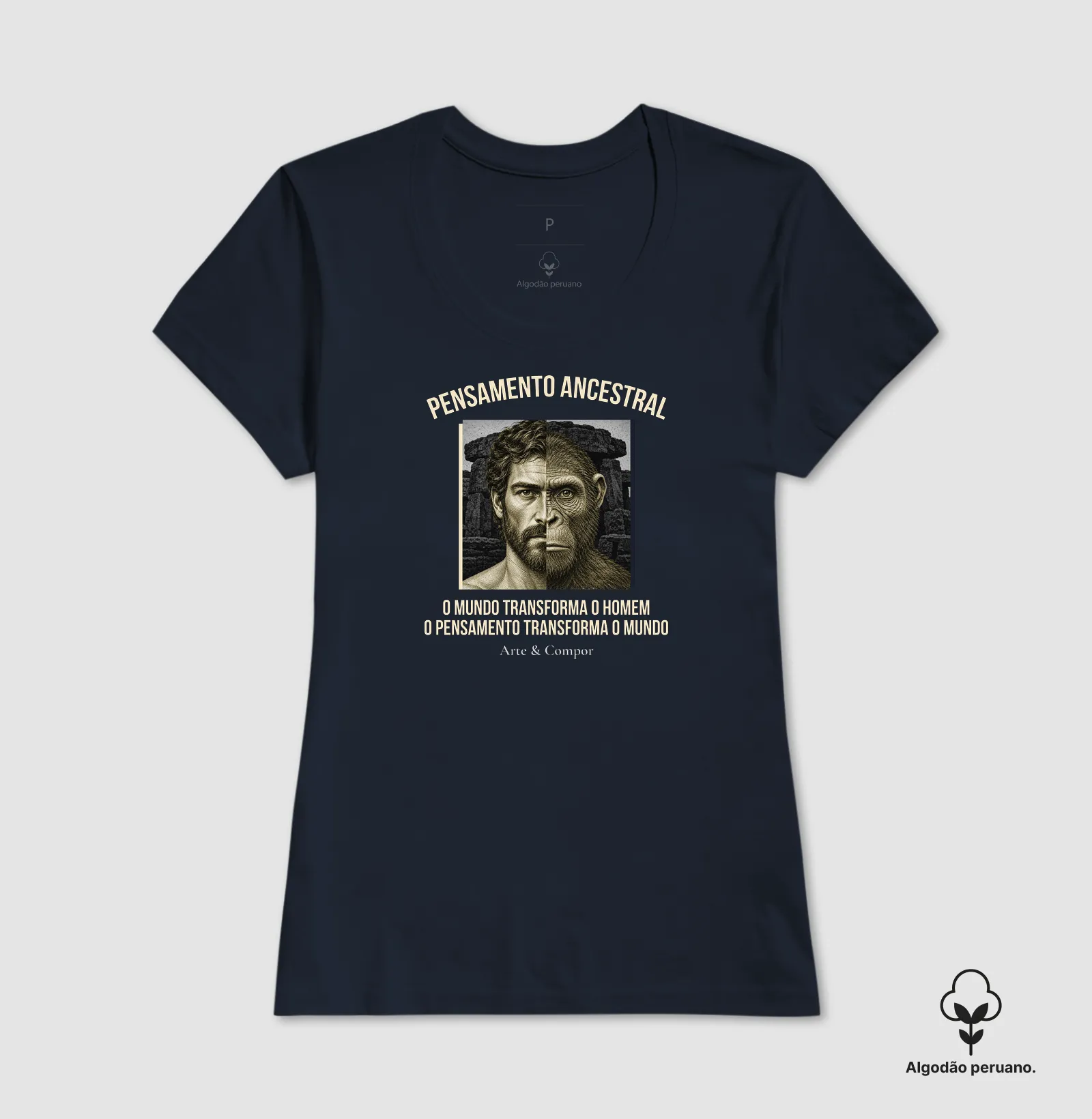 "Camiseta O Pensamento Ancestral — O mundo transforma o homem, o pensamento transforma o mundo." - Imagem 11