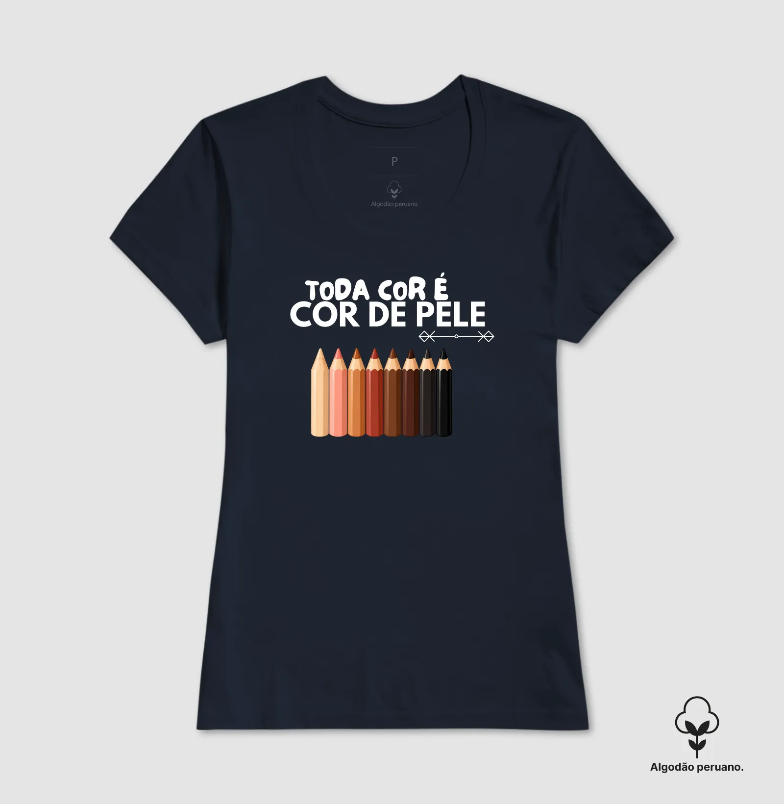 Camiseta Toda Cor é Cor de Pele — Lápis - Imagem 2