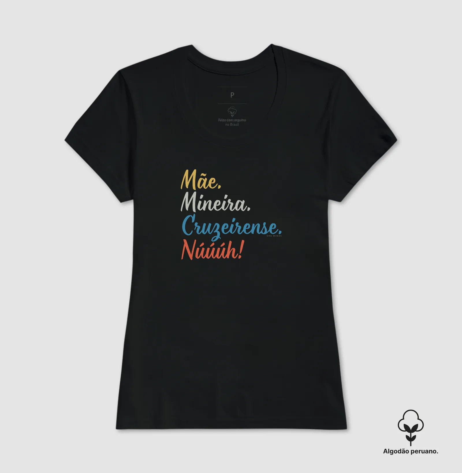 Camiseta Mãe Mineira Cruzeirense | Paixão Celeste - Algodão Peruano - Imagem 6