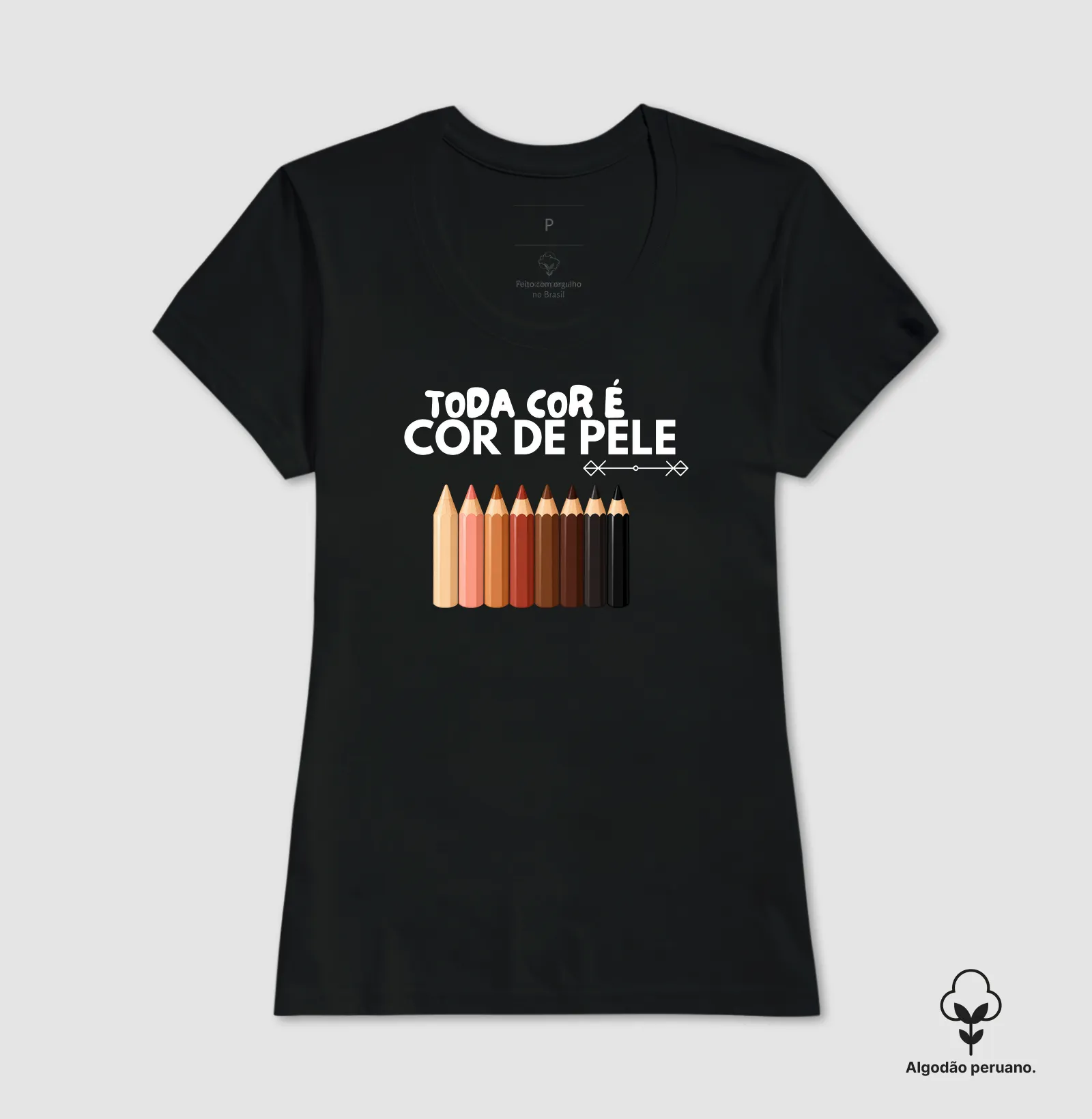 Camiseta Toda Cor é Cor de Pele — Lápis - Imagem 9