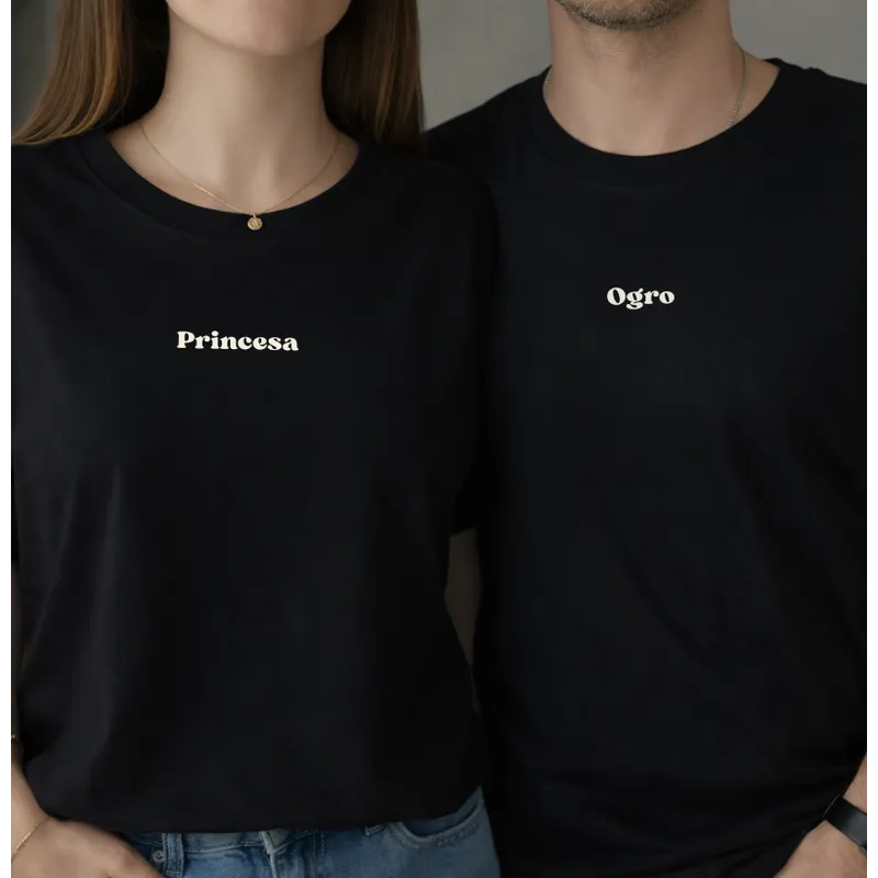 Kit Camiseta Casal Princesa e Ogro