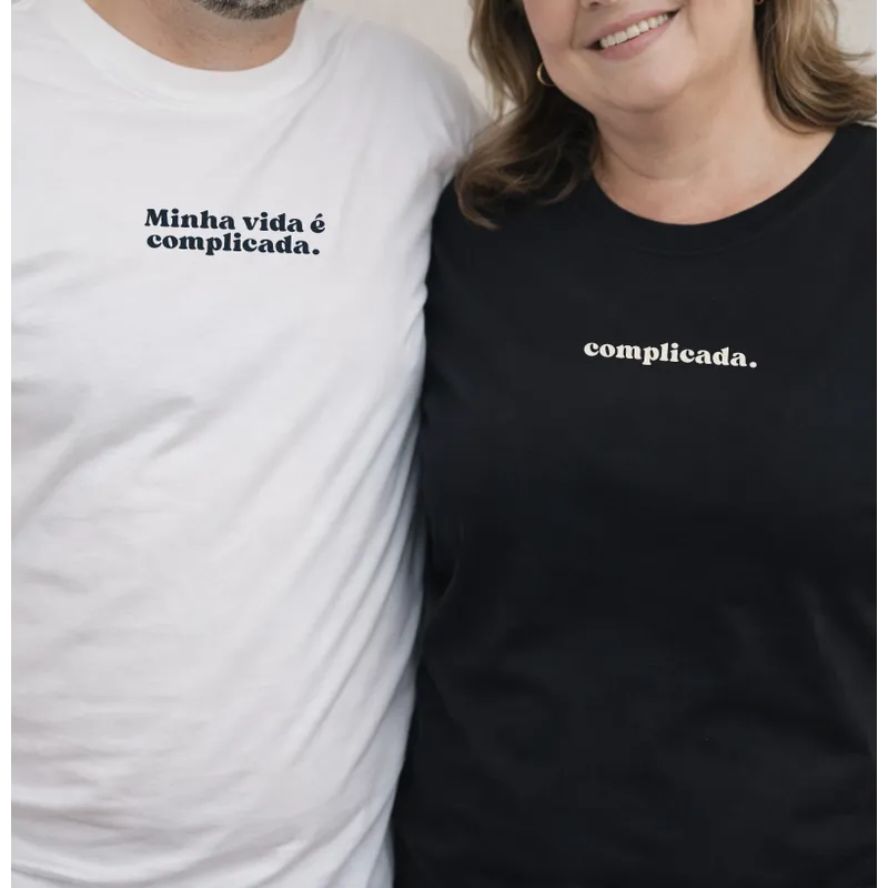 Kit Camiseta Casal Minha Vida é Complicada